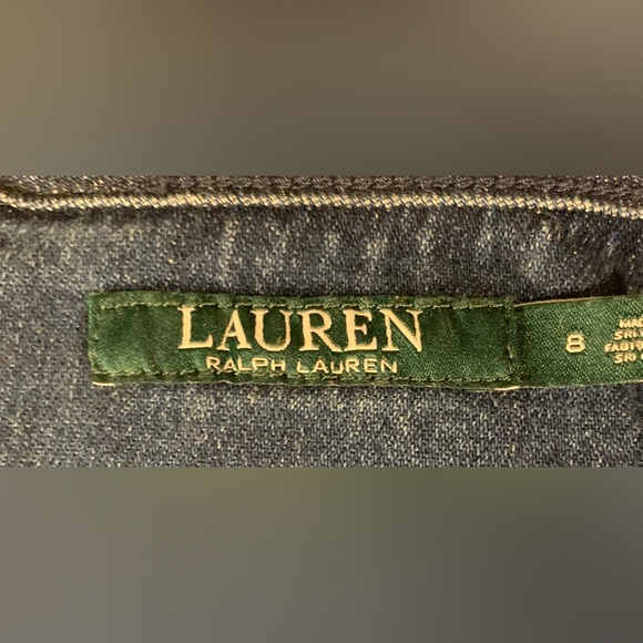 Lauren Ralph Lauren bell sleeve boat neck denim dress women’s size 8 - Picture 4 of 6